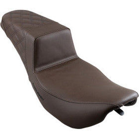 SADDLEMEN - STEP UP SEAT - BROWN - REAR LATTICE STITCH - '97-'07 TOURING - 0