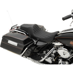 DRAG - PREDATOR III SEAT - DOUBLE DIAMOND STITCH, BLACK THREAD - '99-'07 TOURING