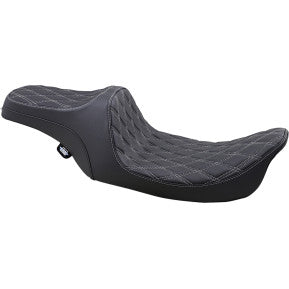 DRAG - PREDATOR III SEAT - DOUBLE DIAMOND STITCH, SILVER THREAD - '99-'07 TOURING