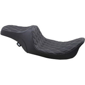 DRAG - PREDATOR III SEAT - DOUBLE DIAMOND STITCH, SILVER THREAD - '99-'07 TOURING