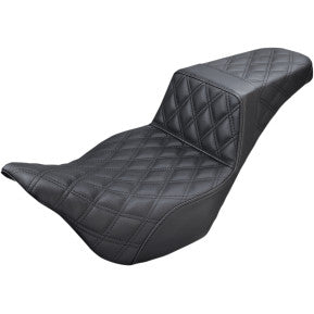 SADDLEMEN | STEP UP SEAT - BLACK - FULL LATTICE STITCH - '08-'23 TOURING