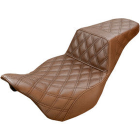 SADDLEMEN - STEP UP SEAT - BROWN - FULL LATTICE STITCH - '08-'23 TOURING