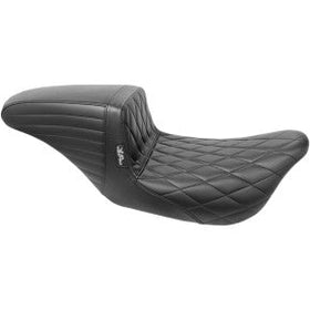 LE PERA - KICKFLIP DADDY LONG LEGS SOLO SEAT - BLACK, DOUBLE DIAMOND STITCH - '08-'21 TOURING
