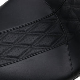 LE PERA - OUTCAST GT SEAT W/ BACKREST - PERFORATED BLACK DOUBLE DIAMOND 2UP SEAT - '08-'21 TOURING - 0