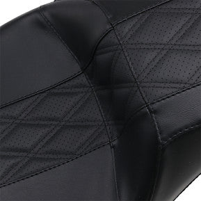 LE PERA - OUTCAST 2UP SEAT W/ BACKREST CAPABILITY - PERFORATED BLACK DOUBLE DIAMOND - '08-'21 TOURING - 0