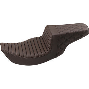 SADDLEMEN - STEP UP SEAT - BROWN - FRONT TUCK & ROLL, REAR LATTICE STITCH - '97-'07 TOURING - 0