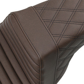 SADDLEMEN - STEP UP SEAT - BROWN - FRONT TUCK & ROLL, REAR LATTICE STITCH - '97-'07 TOURING
