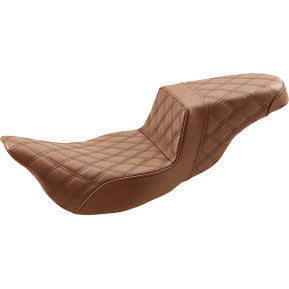 SADDLEMEN - EXTENDED REACH STEP UP SEAT - BROWN - FULL LATTICE STITCH - '08-'23 TOURING - 0