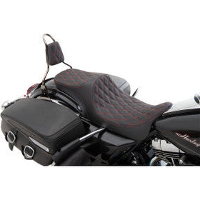 DRAG - PREDATOR III SEAT - DOUBLE DIAMOND STITCH, RED THREAD - '08-'20 TOURING - 0
