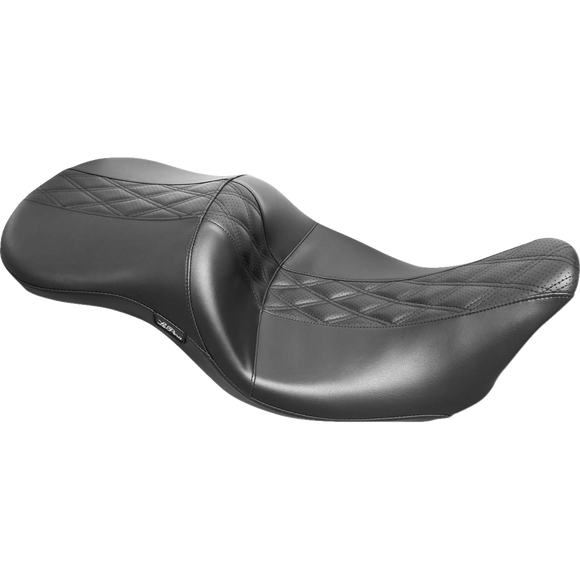 Le Pera Maverick Seat Without Backrest Hr Black Inlay Double Diamond Black FL '08-'23