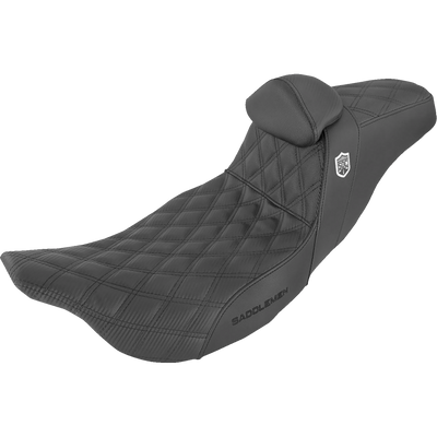 Saddlemen Pro Series Sdc Performance Seat w/ Backrest Lattice Stitch/Lumbar Gripper FL '08-'23