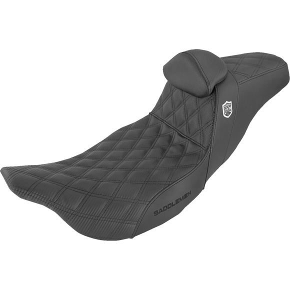 Saddlemen Pro Series Sdc Performance Seat w/ Backrest Lattice Stitch/Lumbar Gripper FL '08-'23