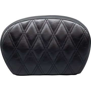 Le Pera Sissy Bar Pad Large Vinyl Double Diamond Shiny Black