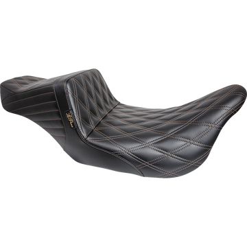 Le Pera Tailwhip Seat Double Diamond w/ Chestnut Thread Black FL '08-'24