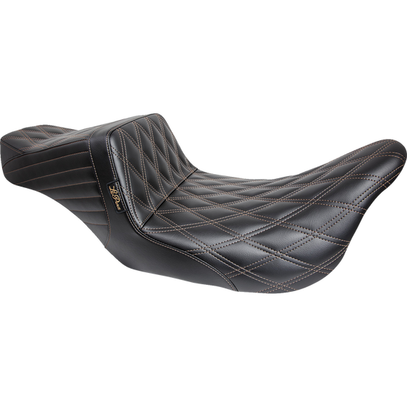 Le Pera Tailwhip Seat Double Diamond w/ Chestnut Thread Black FL '08-'24