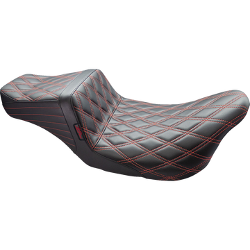 Le Pera Tailwhip Seat Double Diamond w/ Red Thread Black FL '08-'24