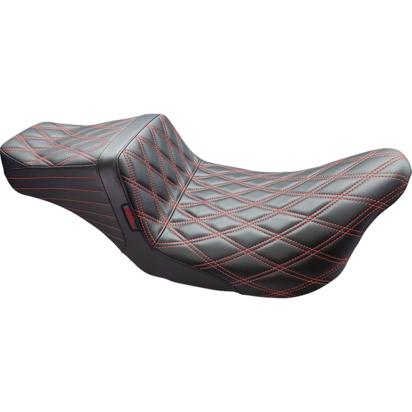 Le Pera Tailwhip Seat Double Diamond w/ Red Thread Black FL '08-'24