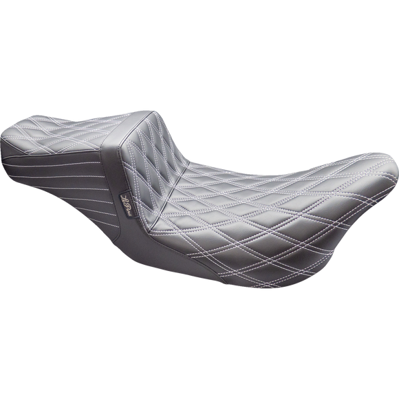 Le Pera Tailwhip Seat Double Diamond w/ Titanium Thread Black FL '08-'24