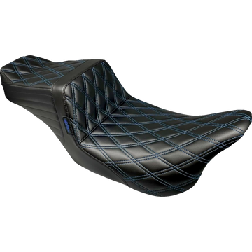 Le Pera Tailwhip Seat Double Diamond w/ Blue Thread Black FLH/FLT '08-'24