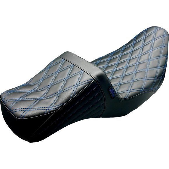 Le Pera Tailwhip Daddy Long Legs Seat Double Diamond w/ Blue Thread FLH/FLT '08-'24