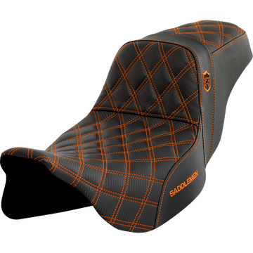 Saddlemen Pro Series Sdc Performance Seat W/O Backrest Orange Stitch FLH/FLT '08-'23
