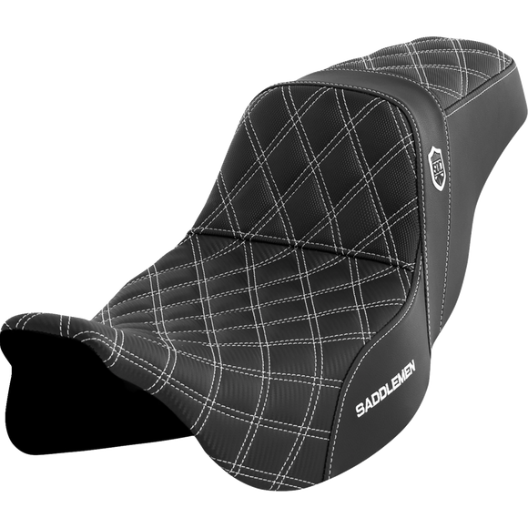 Saddlemen Pro Series Sdc Performance Seat W/O Backrest White Stitch FLH/FLT '08-'23
