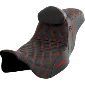 Saddlemen Pro Series Sdc Performance Seat w/ Backrest Red Stitch FLH/FLT '08-'23