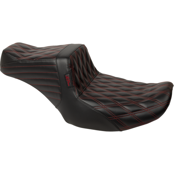 Le Pera Tailwhip Seat Red Double Diamond Stitch FLH/FLT '23-'25