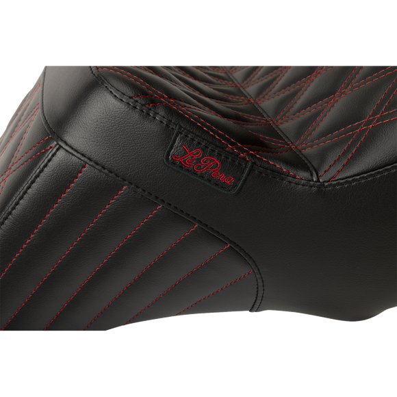 Le Pera Tailwhip Seat Red Double Diamond Stitch FLH/FLT '23-'25