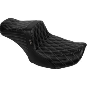 Le Pera Tailwhip Seat Bright Gray Double Diamond Stitch FLH/FLT '23-'25