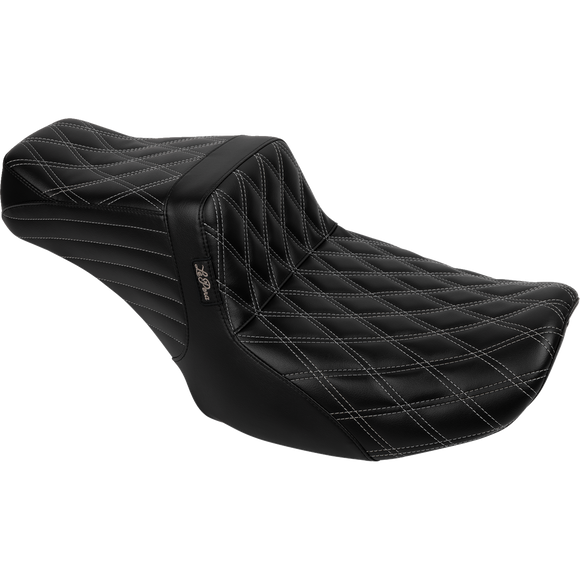 Le Pera Tailwhip Seat Bright Gray Double Diamond Stitch FLH/FLT '23-'25