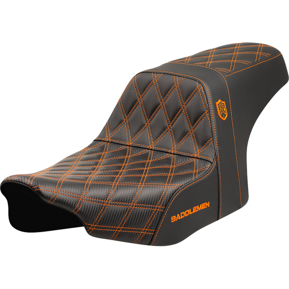 Saddlemen Pro Series Sdc Performance Seat Orange Stitching W/O Backrest FLT/FLH '23-'24