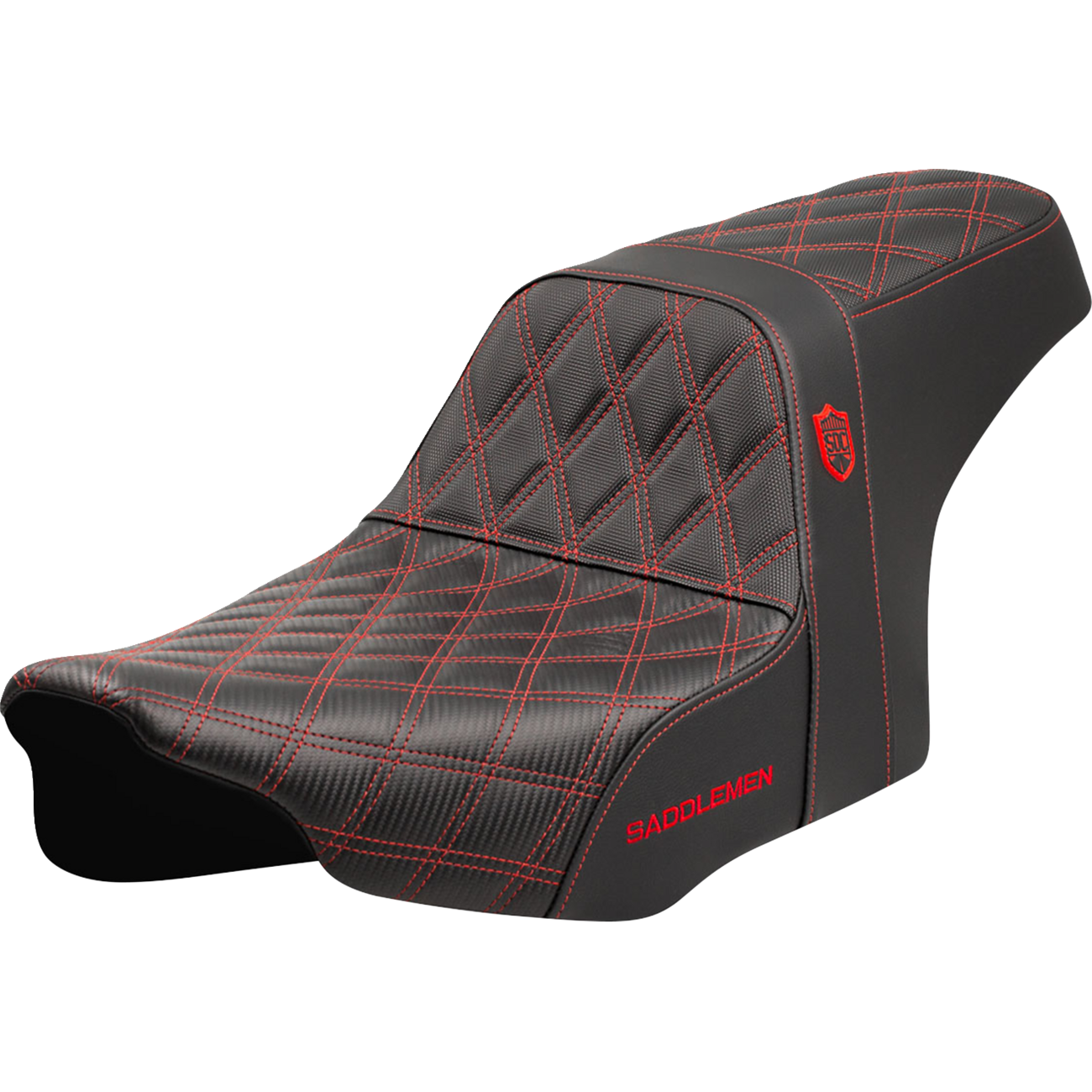 SADDLEMEN バイクシート 黒/赤 ダイヤモンドキルティング SADDLEMEN Pro Series SDC Performance Grip Seat SC82307D4 08012003