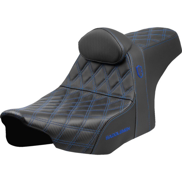 Saddlemen Pro Series Sdc Performance Seat Blue Stitching w/ Backrest FLT/FLH '23-'25