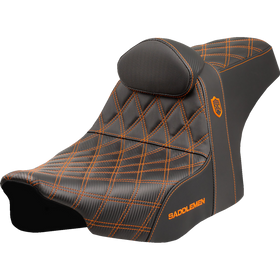 Saddlemen Pro Series Sdc Performance Seat Orange Stitching w/ Backrest FLT/FLH '23-'25