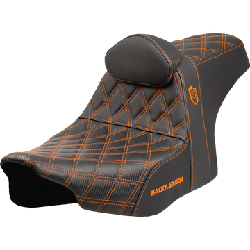 Saddlemen Pro Series Sdc Performance Seat Orange Stitching w/ Backrest FLT/FLH '23-'25