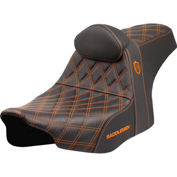 Saddlemen Pro Series Sdc Performance Seat Orange Stitching w/ Backrest FLT/FLH '23-'25