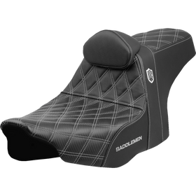 Saddlemen Pro Series Sdc Performance Seat Silver Stitching w/ Backrest FLT/FLH '23-'25