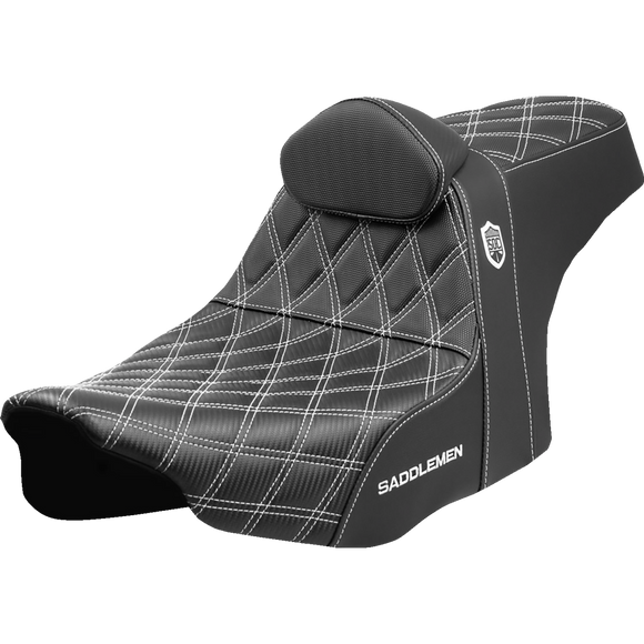 Saddlemen Pro Series Sdc Performance Seat White Stitching w/ Backrest FLT/FLH '23-'25