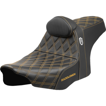 Saddlemen Pro Series Sdc Performance Seat Gold Stitching w/ Backrest FLT/FLH '23-'25