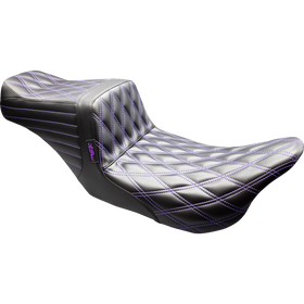 Le Pera Tailwhip Seat Black Double Diamond Purple Stitch FLT/FLH '08-'23