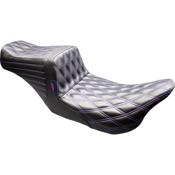 Le Pera Tailwhip Seat Black Double Diamond Purple Stitch FLT/FLH '08-'23