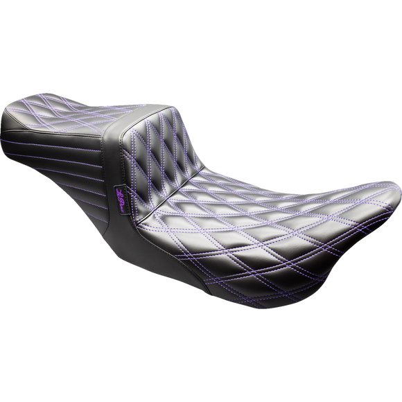Le Pera Tailwhip Seat Black Double Diamond Purple Stitch FLT/FLH '08-'23