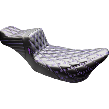 Le Pera Tailwhip Daddy Long Legs Seat Black Purple Double Diamond Stitch FLT/FLH '08-'23
