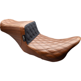Le Pera Tailwhip Seat Brown Double Diamond Black Stitch FLT/FLH '08-'23