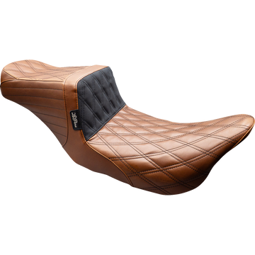 Le Pera Tailwhip Seat Brown Double Diamond Black Stitch FLT/FLH '08-'23