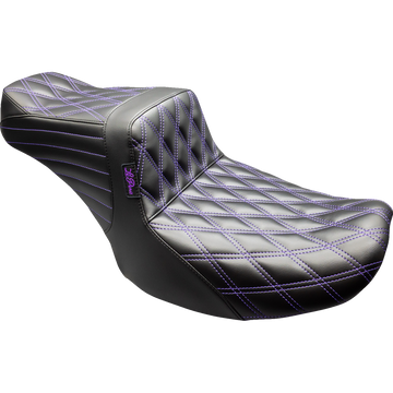 Le Pera Tailwhip Seat Black Double Diamond Purple Stitch FLT/FLH '24-'25