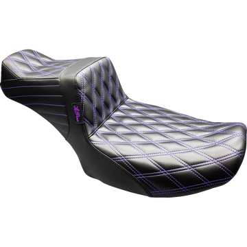 Le Pera Tailwhip Daddy Long Legs Seat Black Purple Double Diamond Stitch FLT/FLH '24-'25