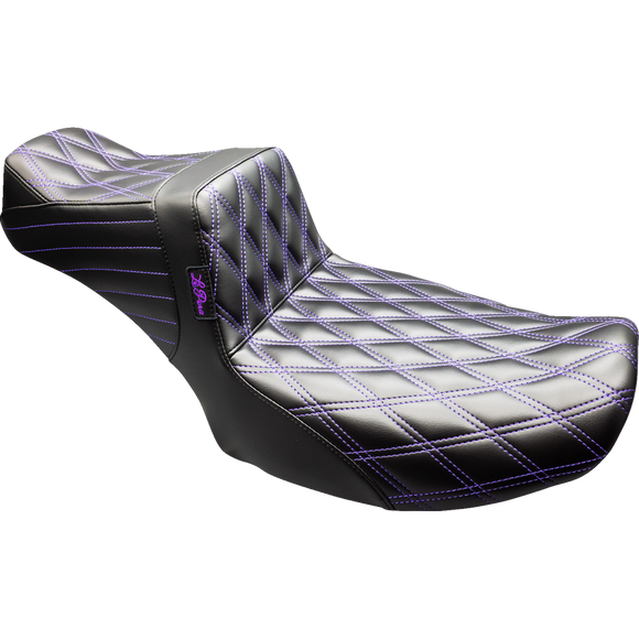 Le Pera Tailwhip Daddy Long Legs Seat Black Purple Double Diamond Stitch FLT/FLH '24-'25