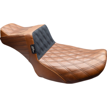 Le Pera Tailwhip Daddy Long Legs Seat Brown Black Double Diamond Stitch FLT/FLH '24-'25